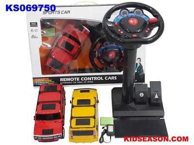 rc car with steering wheel and pedal