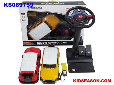 rc car with steering wheel and pedal
