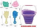 5PCS SUMMER OUTDOOR PLAY UNICORN FOLDING BUCKET SAND BEACH TOY SET
