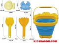 5PCS SUMMER OUTDOOR PLAY OCTOPUS FOLDING BUCKET WITH TOOLS SAND BEACH TOY SET