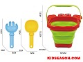 3PCS SUMMER OUTDOOR PLAY CRAB FOLDING BUCKET WITH TOOLS SAND BEACH TOY SET