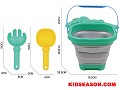 3PCS SUMMER OUTDOOR PLAY DINOSAUR FOLDING BUCKET WITH TOOLS SAND BEACH TOY SET