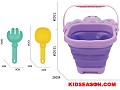 3PCS SUMMER OUTDOOR PLAY OCTOPUS FOLDING BUCKET WITH TOOLS SAND BEACH TOY SET