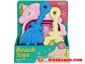3PCS SUMMER OUTDOOR PLAY UNICORN FOLDING BUCKET SAND BEACH TOY SET