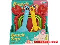 3PCS SUMMER OUTDOOR PLAY CRAB FOLDING BUCKET WITH TOOLS SAND BEACH TOY SET